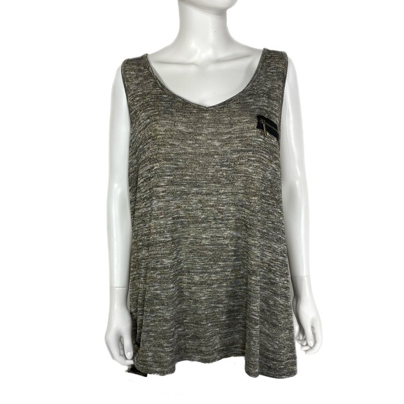 Lane Bryant Gold Sparkle Gray Zipper Hi-Low Tank 26/28 - Picture 1 of 6